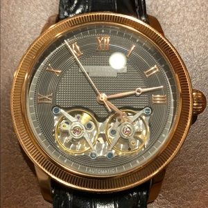 COPY - Stuhrling Original skeleton rose gold watch NWT